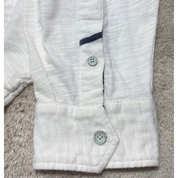 Robert Graham Shirt Mens White Blue Detail Long Sleeve ButtonUp T Shirt XL Pocke - Picture 6 of 11